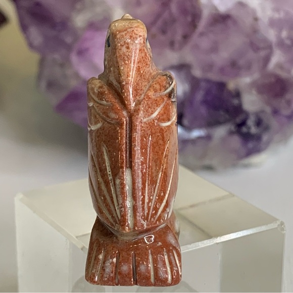 Miniature EAGLE Stone Carving Mini Figurine Steatite Soapstone Animal Figure 1.5 - Picture 2 of 13